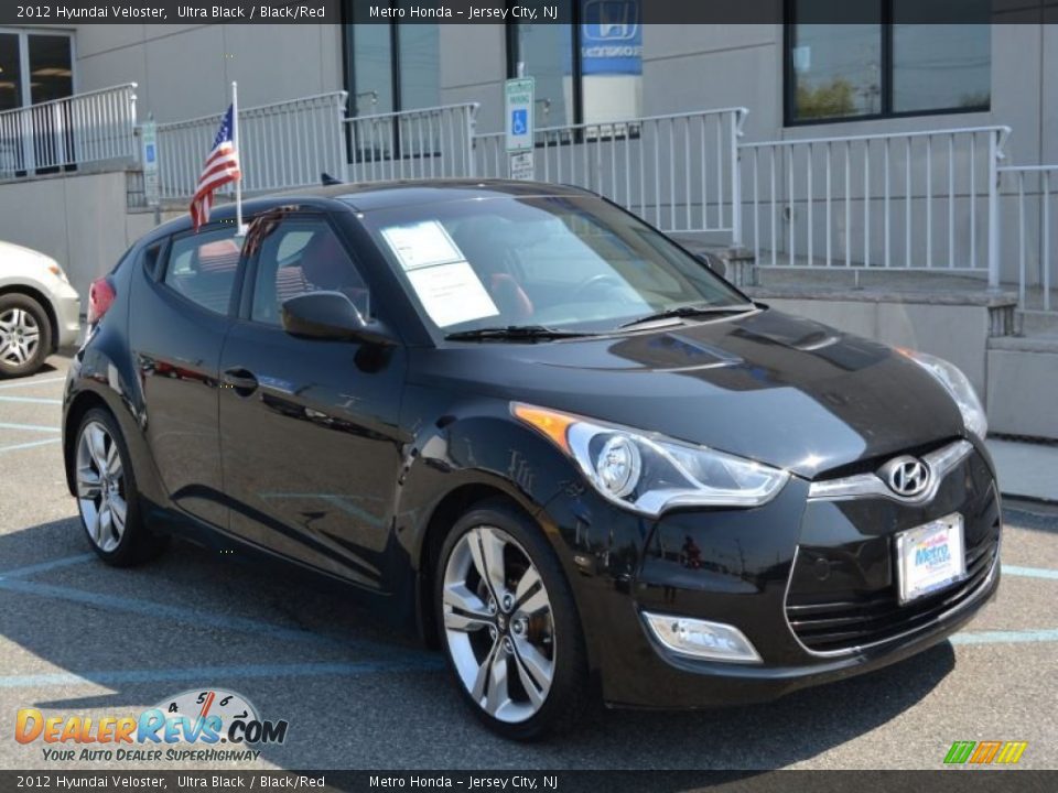 2012 Hyundai Veloster Ultra Black / Black/Red Photo #1