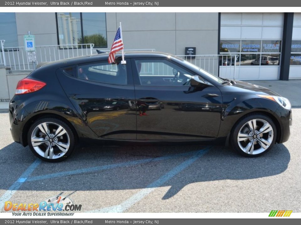2012 Hyundai Veloster Ultra Black / Black/Red Photo #3