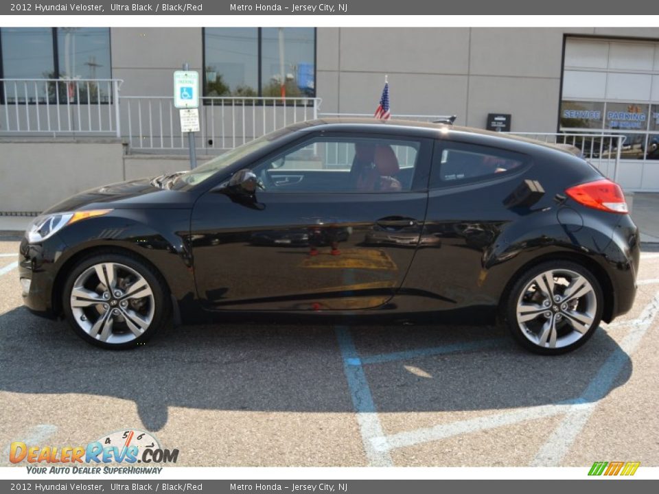 2012 Hyundai Veloster Ultra Black / Black/Red Photo #7