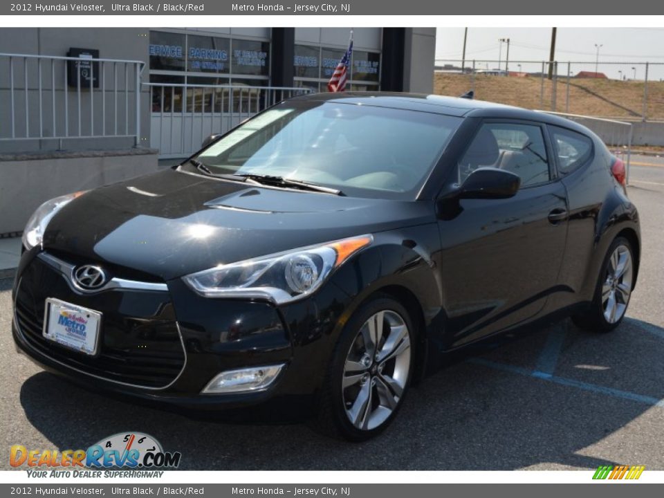 2012 Hyundai Veloster Ultra Black / Black/Red Photo #8