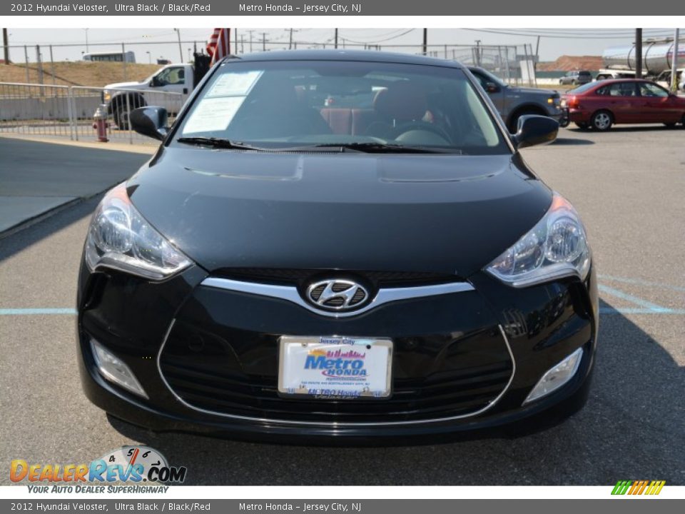 2012 Hyundai Veloster Ultra Black / Black/Red Photo #9