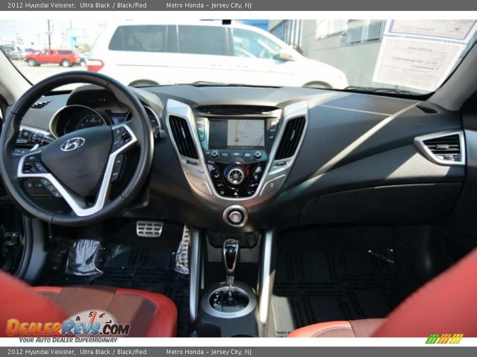 2012 Hyundai Veloster Ultra Black / Black/Red Photo #15