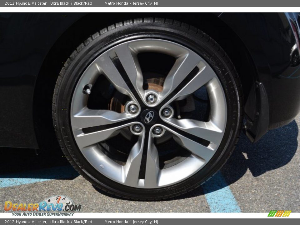 2012 Hyundai Veloster Ultra Black / Black/Red Photo #31
