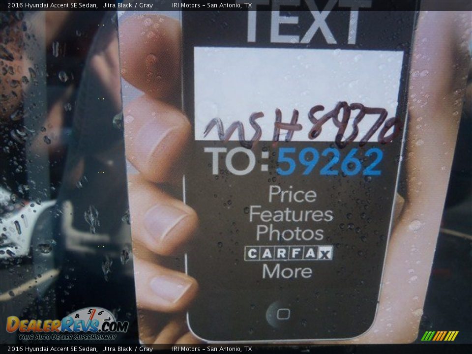 2016 Hyundai Accent SE Sedan Ultra Black / Gray Photo #15