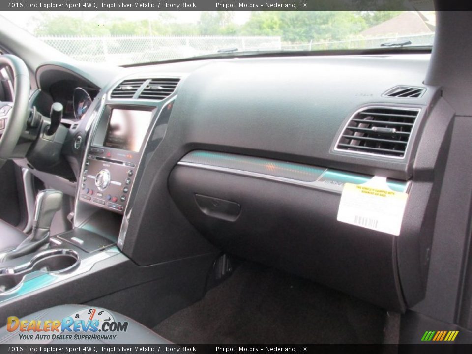 2016 Ford Explorer Sport 4WD Ingot Silver Metallic / Ebony Black Photo #16