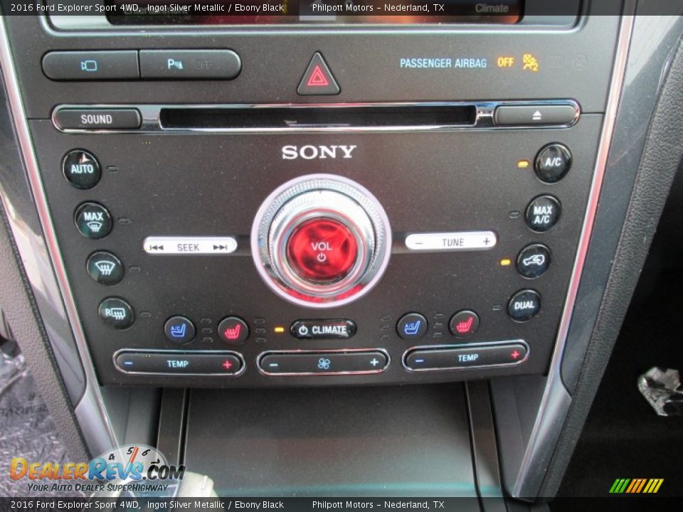 2016 Ford Explorer Sport 4WD Ingot Silver Metallic / Ebony Black Photo #32