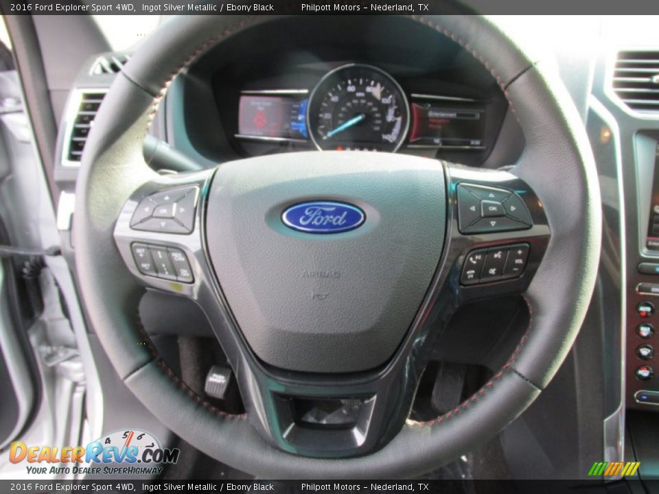 2016 Ford Explorer Sport 4WD Ingot Silver Metallic / Ebony Black Photo #36