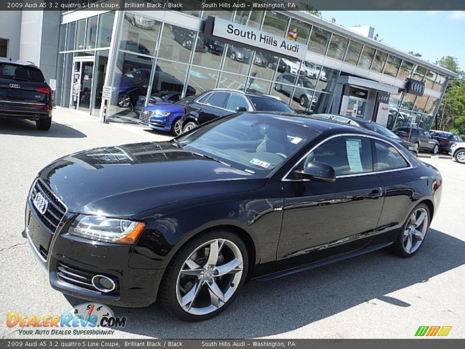 2009 Audi A5 3.2 quattro S Line Coupe Brilliant Black / Black Photo #1
