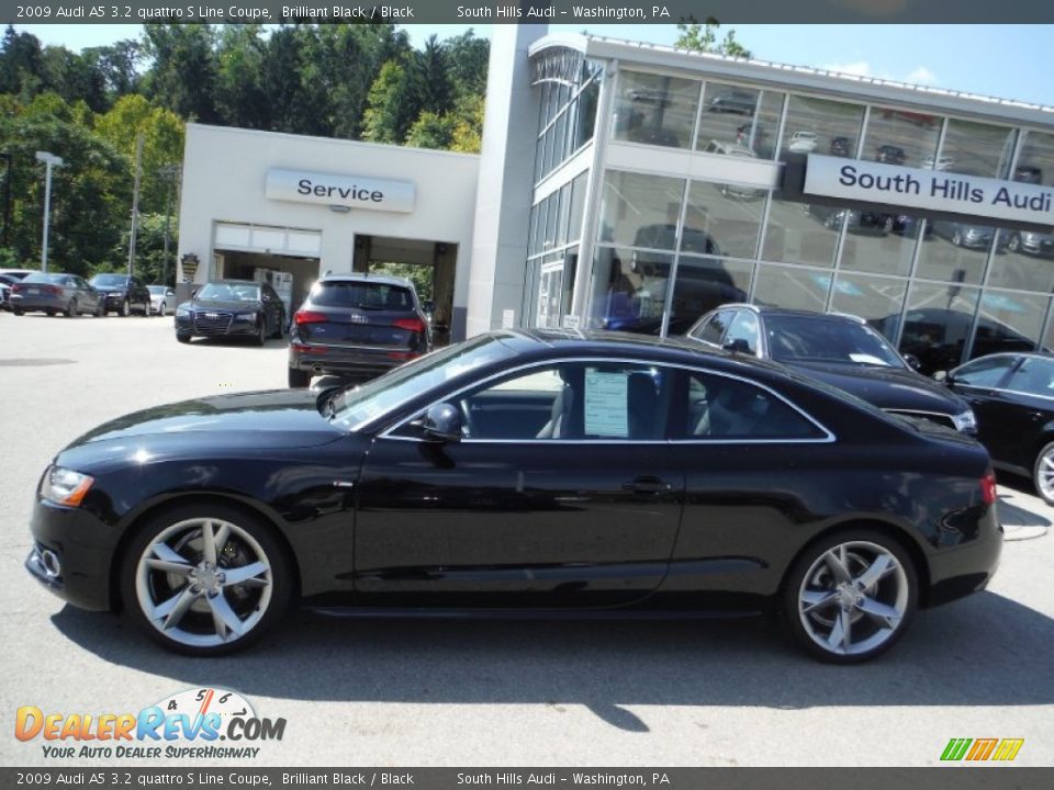 2009 Audi A5 3.2 quattro S Line Coupe Brilliant Black / Black Photo #2