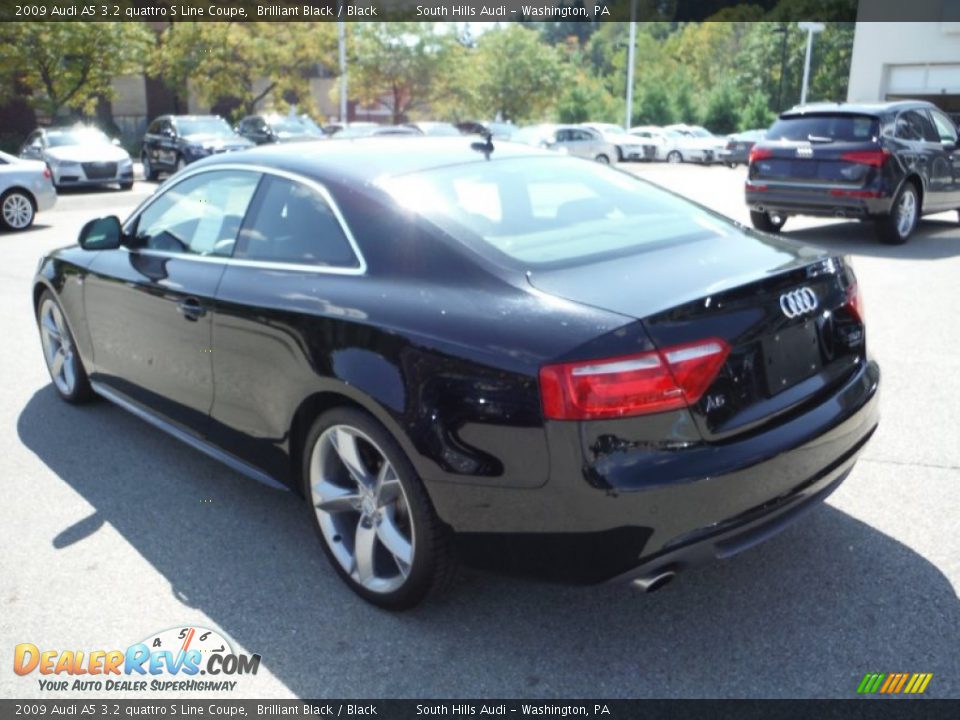 2009 Audi A5 3.2 quattro S Line Coupe Brilliant Black / Black Photo #13