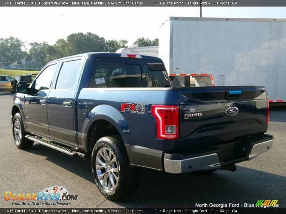 2015 Ford F150 XLT SuperCrew 4x4 Blue Jeans Metallic / Medium Light Camel Photo #3