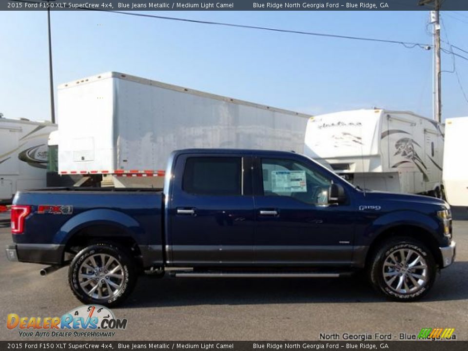 2015 Ford F150 XLT SuperCrew 4x4 Blue Jeans Metallic / Medium Light Camel Photo #6