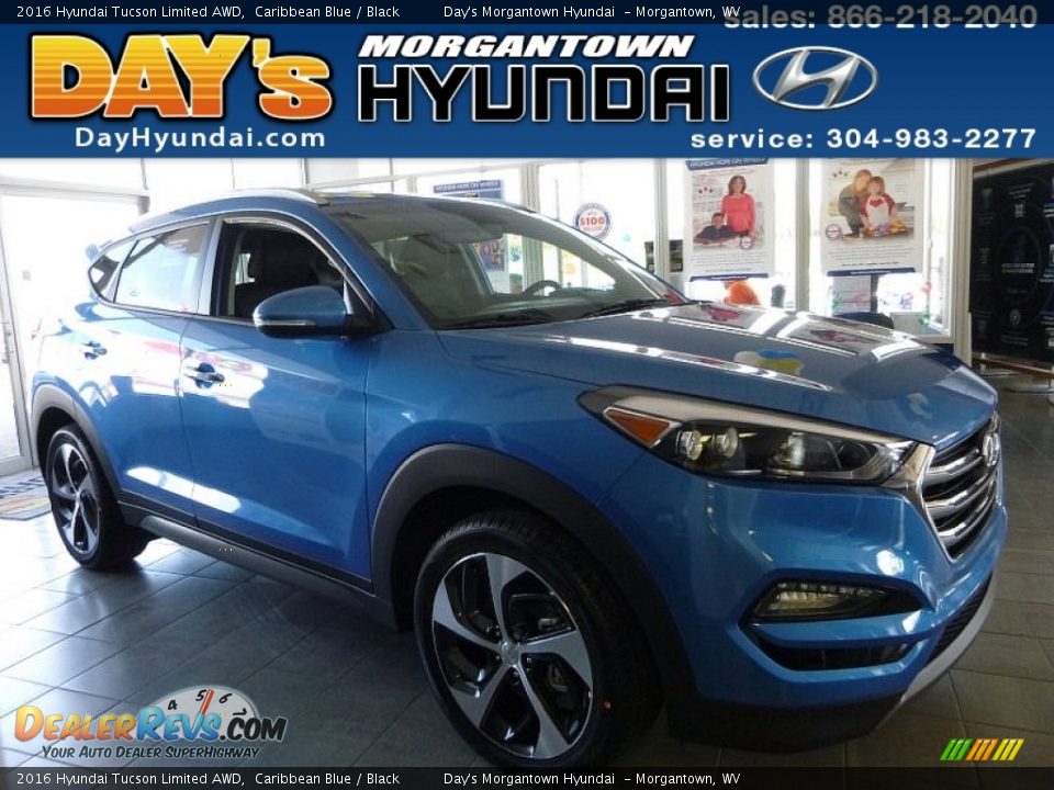 2016 Hyundai Tucson Limited AWD Caribbean Blue / Black Photo #1