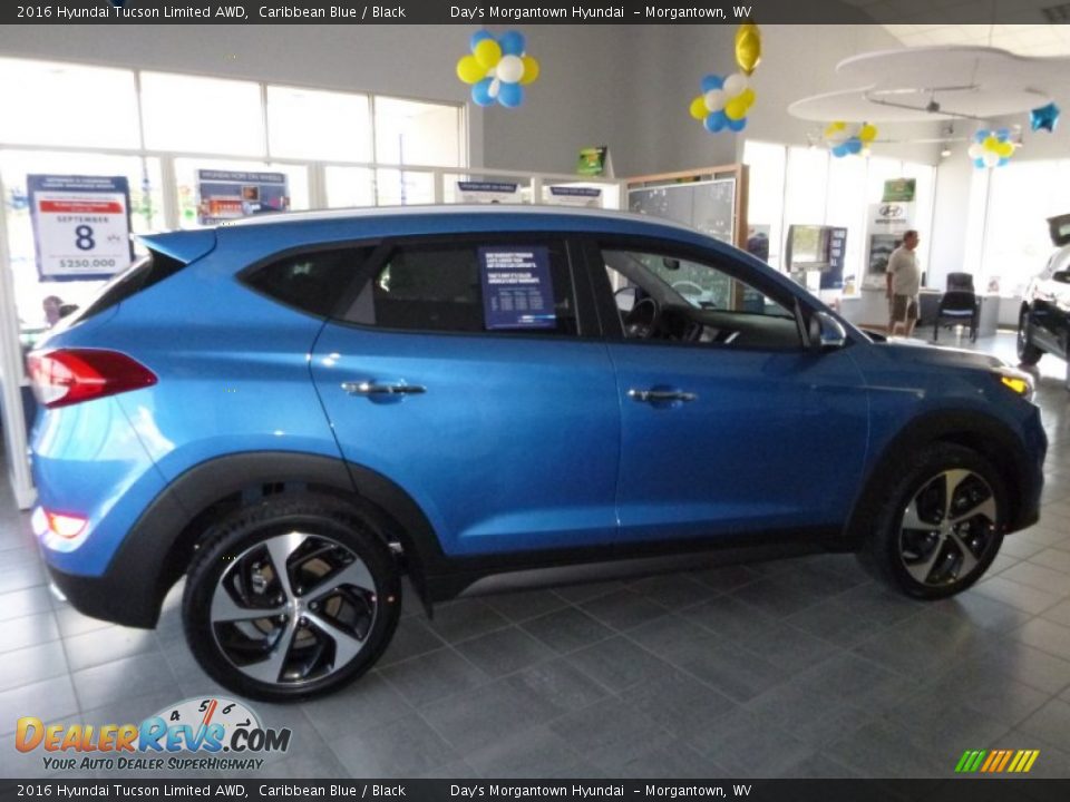 2016 Hyundai Tucson Limited AWD Caribbean Blue / Black Photo #6