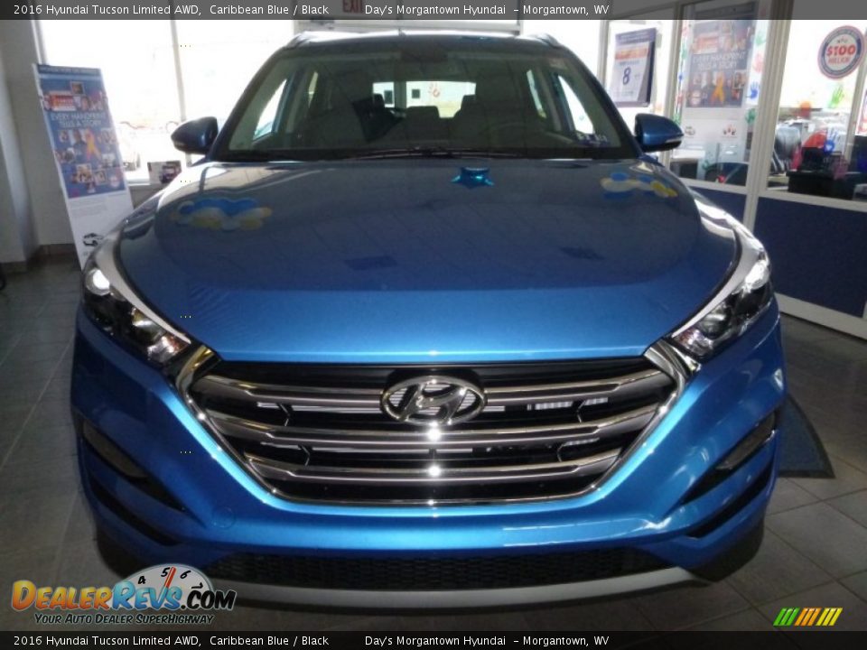2016 Hyundai Tucson Limited AWD Caribbean Blue / Black Photo #10