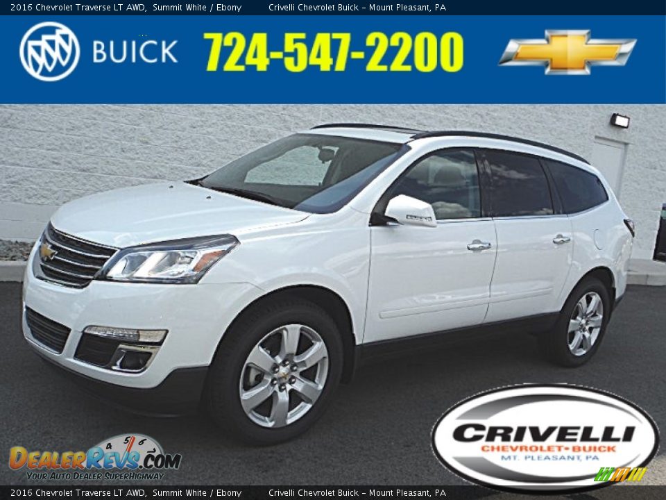 2016 Chevrolet Traverse LT AWD Summit White / Ebony Photo #1