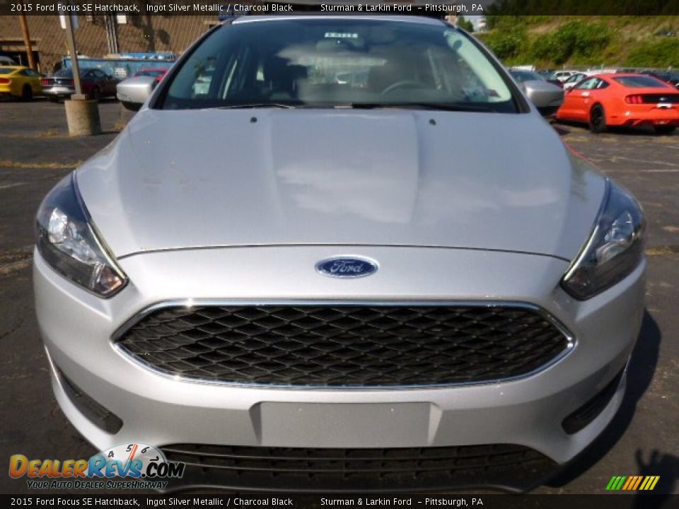 2015 Ford Focus SE Hatchback Ingot Silver Metallic / Charcoal Black Photo #6