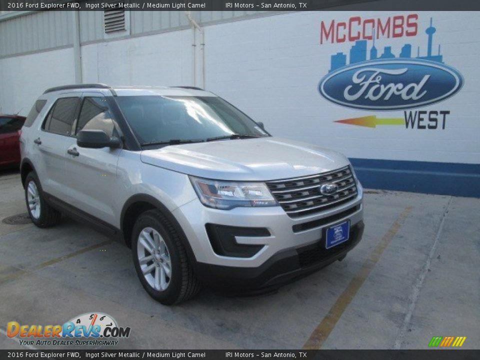 2016 Ford Explorer FWD Ingot Silver Metallic / Medium Light Camel Photo #1