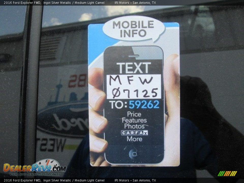 2016 Ford Explorer FWD Ingot Silver Metallic / Medium Light Camel Photo #2