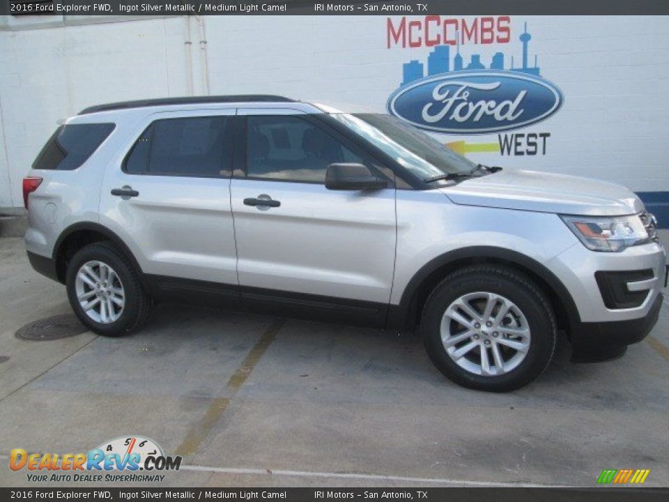 2016 Ford Explorer FWD Ingot Silver Metallic / Medium Light Camel Photo #3