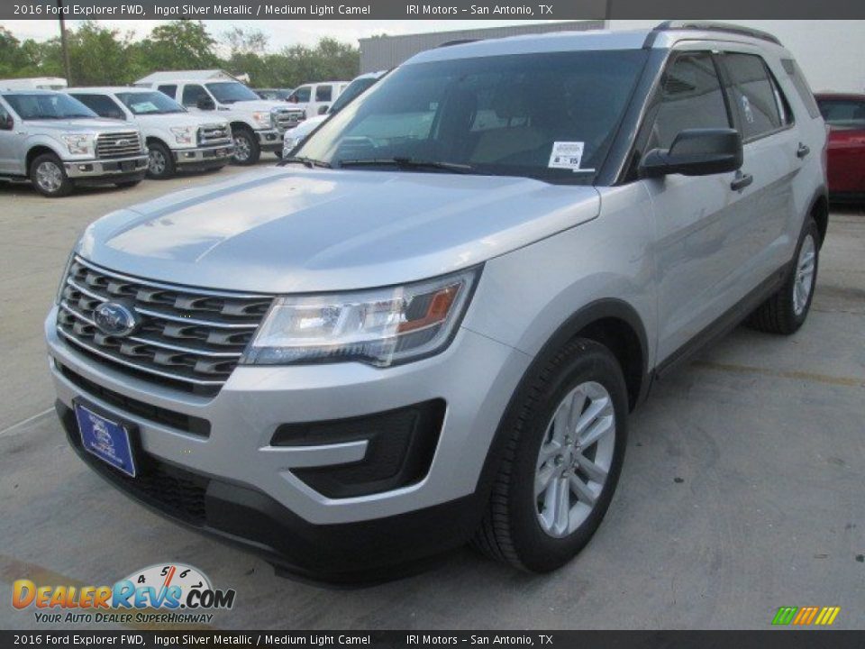 2016 Ford Explorer FWD Ingot Silver Metallic / Medium Light Camel Photo #10