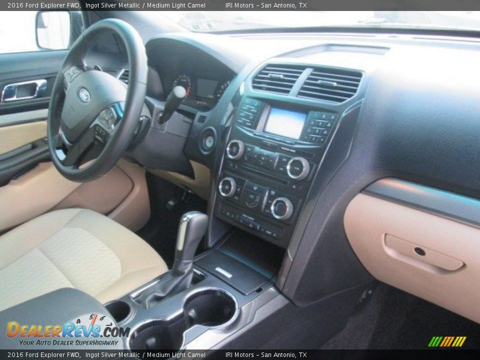 2016 Ford Explorer FWD Ingot Silver Metallic / Medium Light Camel Photo #28