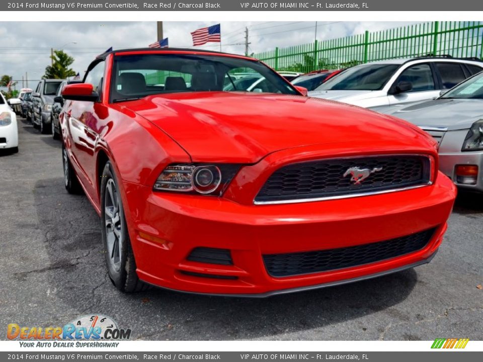 2014 Ford Mustang V6 Premium Convertible Race Red / Charcoal Black Photo #3