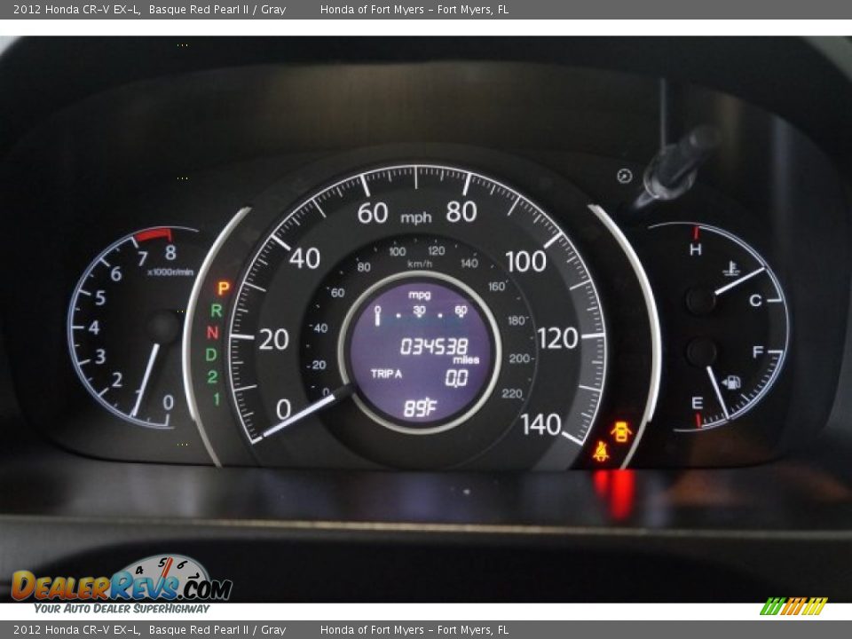 2012 Honda CR-V EX-L Basque Red Pearl II / Gray Photo #35