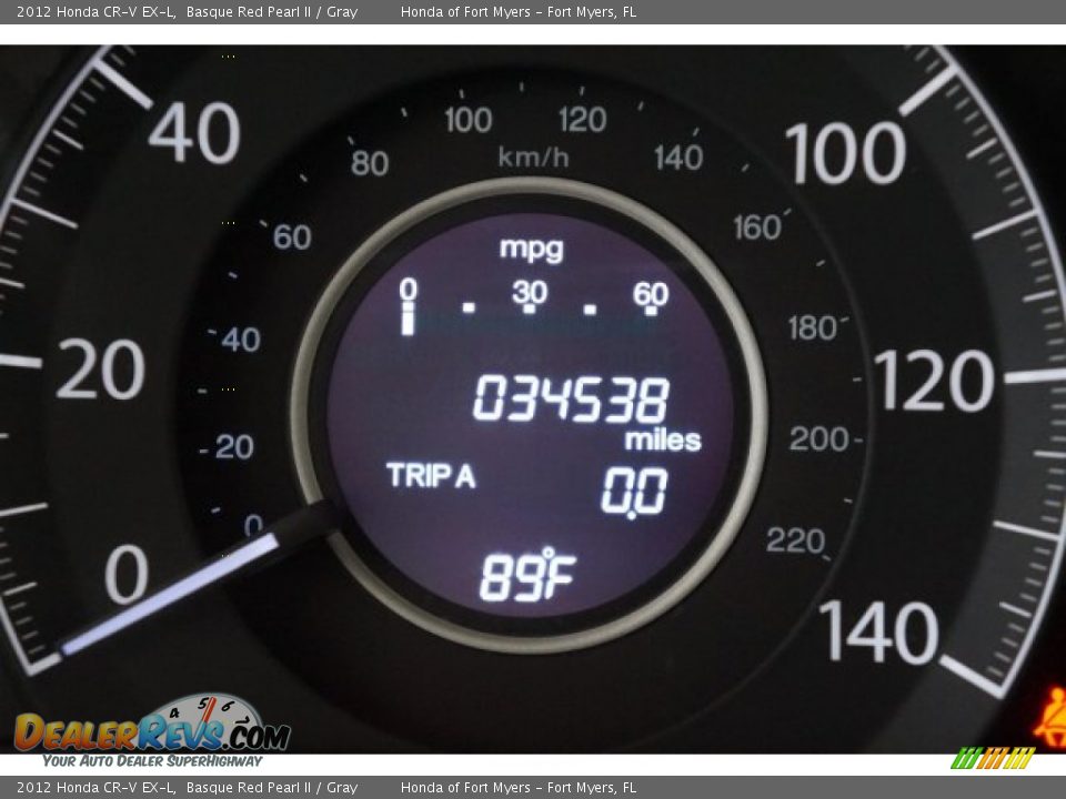 2012 Honda CR-V EX-L Basque Red Pearl II / Gray Photo #36