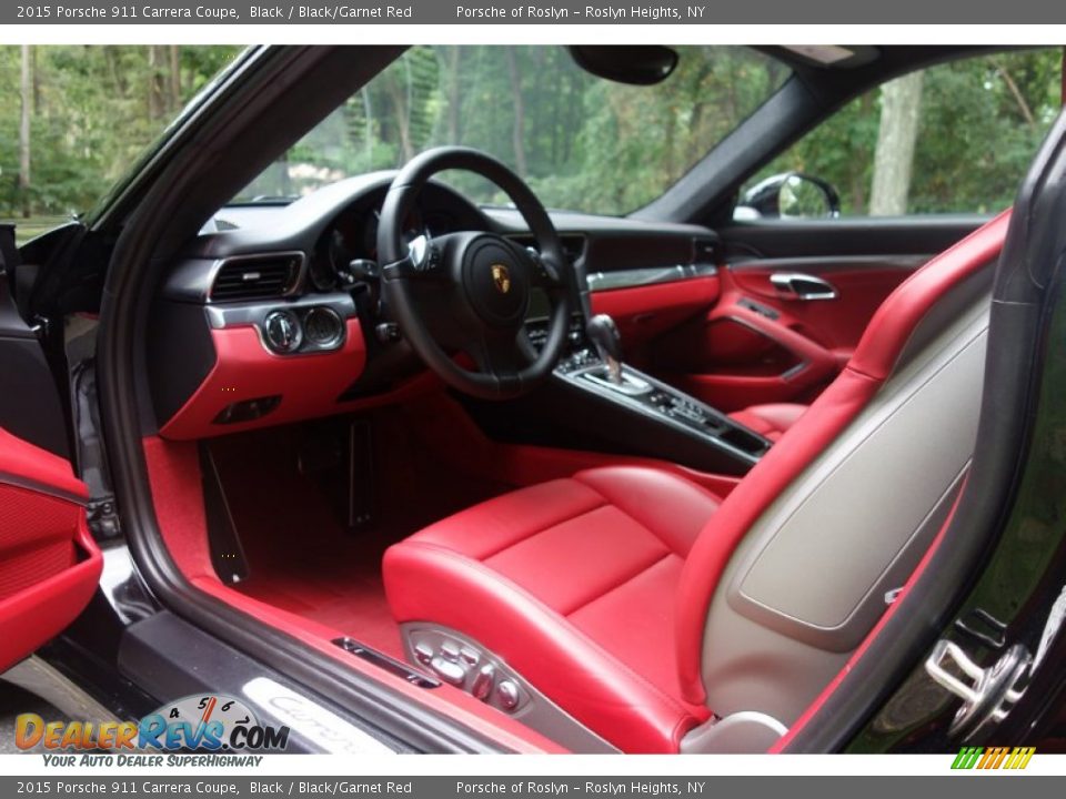 Black/Garnet Red Interior - 2015 Porsche 911 Carrera Coupe Photo #10