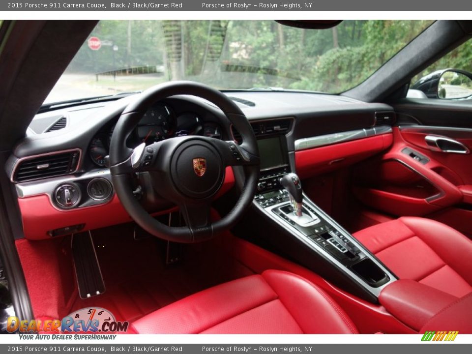 Black/Garnet Red Interior - 2015 Porsche 911 Carrera Coupe Photo #19