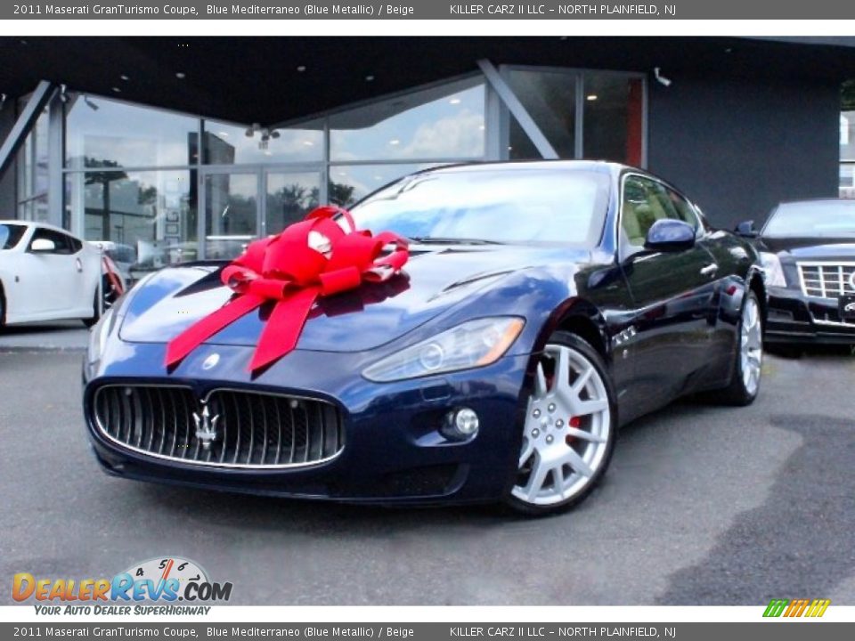 2011 Maserati GranTurismo Coupe Blue Mediterraneo (Blue Metallic) / Beige Photo #3