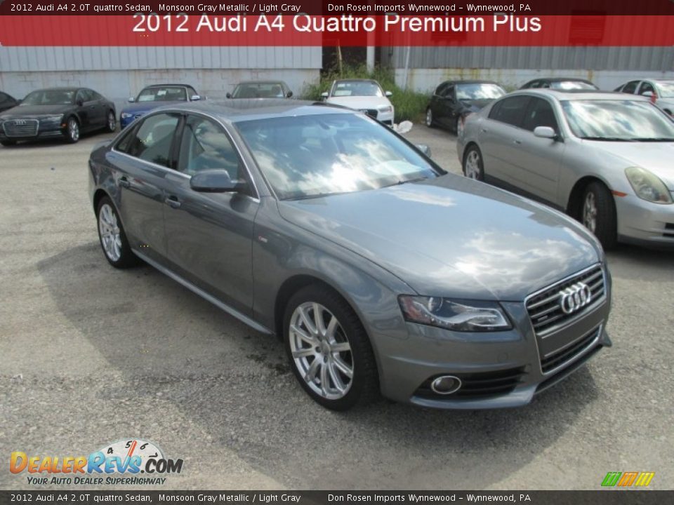 2012 Audi A4 2.0T quattro Sedan Monsoon Gray Metallic / Light Gray Photo #1