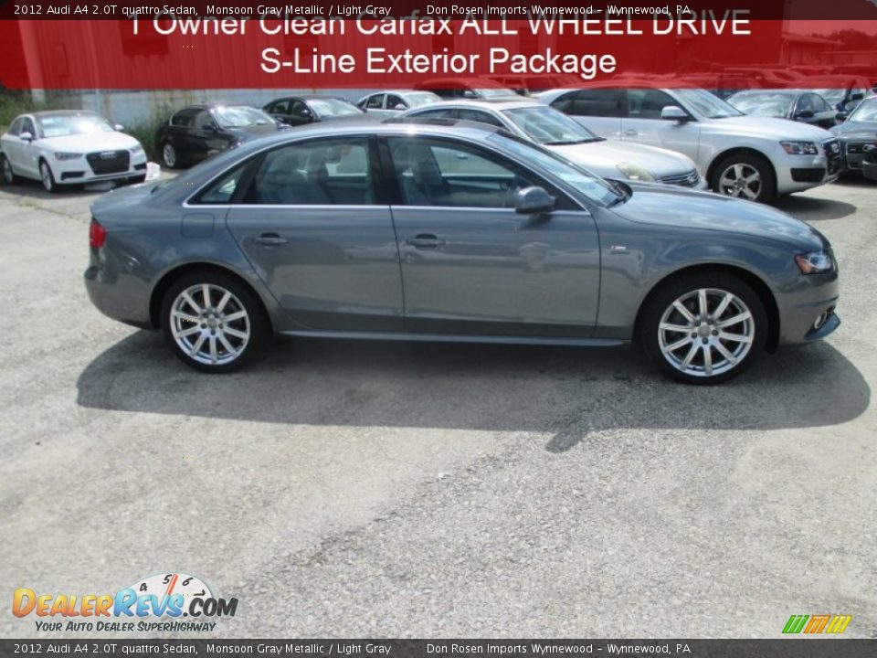 2012 Audi A4 2.0T quattro Sedan Monsoon Gray Metallic / Light Gray Photo #2