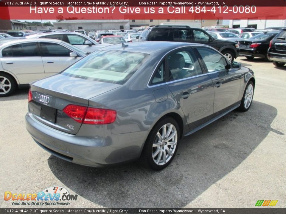 2012 Audi A4 2.0T quattro Sedan Monsoon Gray Metallic / Light Gray Photo #3