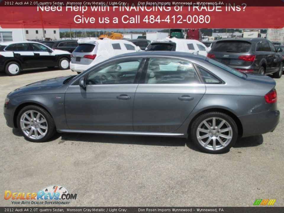2012 Audi A4 2.0T quattro Sedan Monsoon Gray Metallic / Light Gray Photo #7
