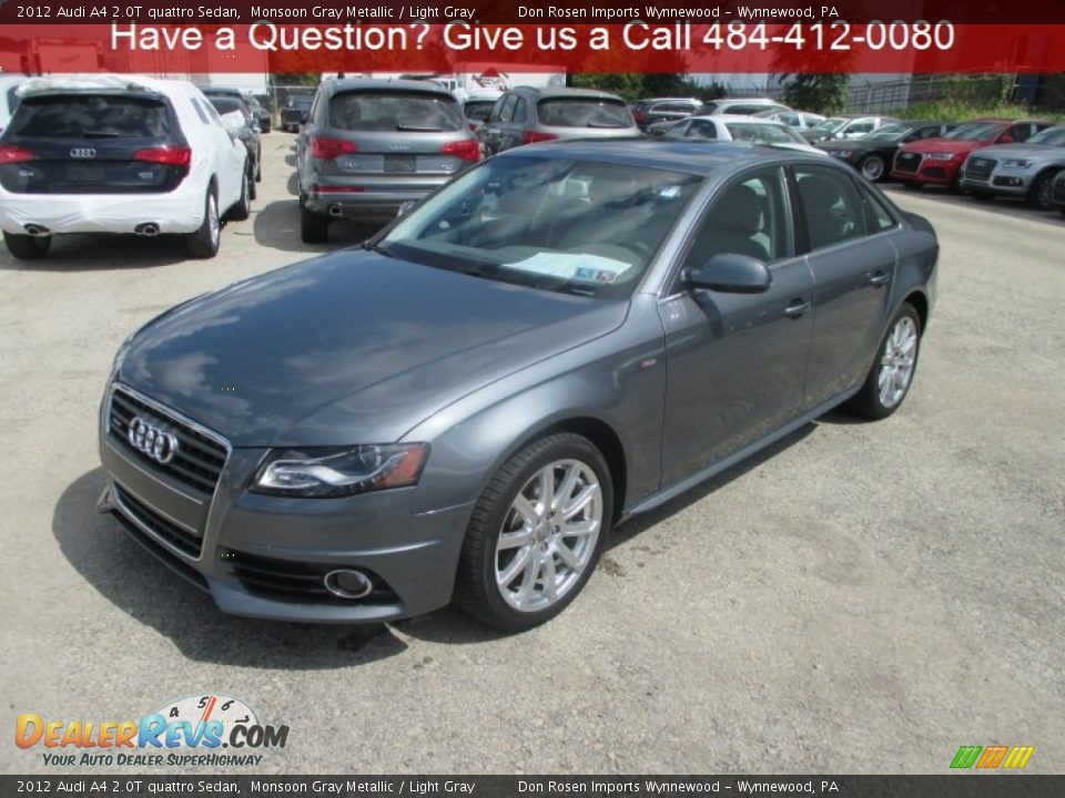 2012 Audi A4 2.0T quattro Sedan Monsoon Gray Metallic / Light Gray Photo #8