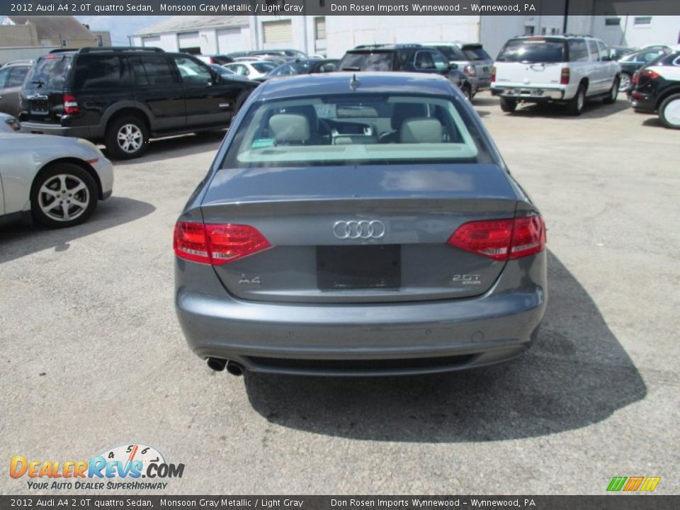 2012 Audi A4 2.0T quattro Sedan Monsoon Gray Metallic / Light Gray Photo #10
