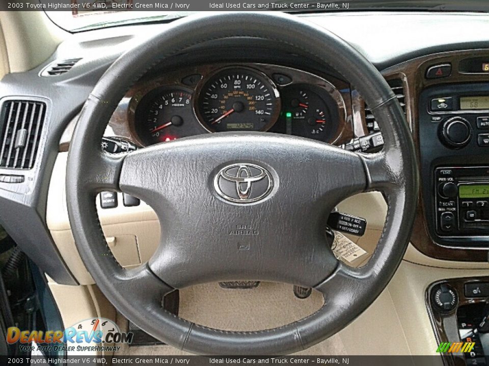 2003 Toyota Highlander V6 4WD Electric Green Mica / Ivory Photo #15