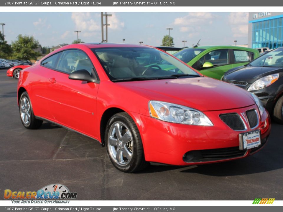 2007 Pontiac G6 GT Coupe Crimson Red / Light Taupe Photo #2