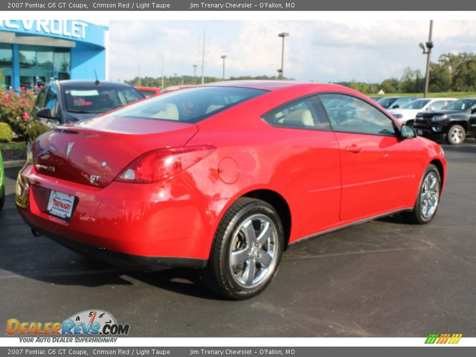 2007 Pontiac G6 GT Coupe Crimson Red / Light Taupe Photo #3