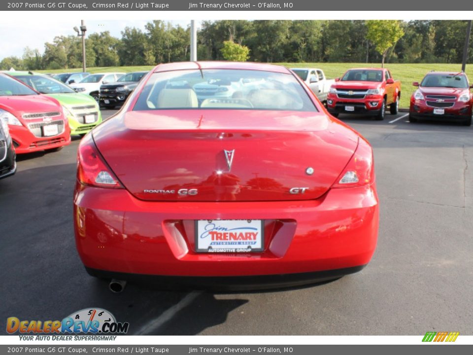 2007 Pontiac G6 GT Coupe Crimson Red / Light Taupe Photo #6