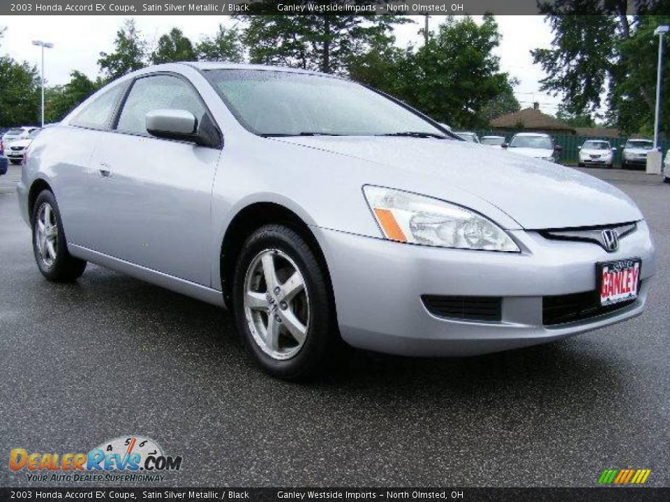 2003 Honda Accord EX Coupe Satin Silver Metallic / Black Photo #7