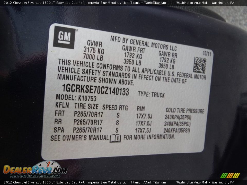 2012 Chevrolet Silverado 1500 LT Extended Cab 4x4 Imperial Blue Metallic / Light Titanium/Dark Titanium Photo #23