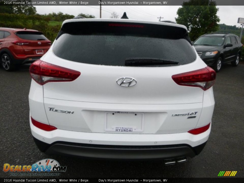 2016 Hyundai Tucson Limited AWD Winter White / Beige Photo #6