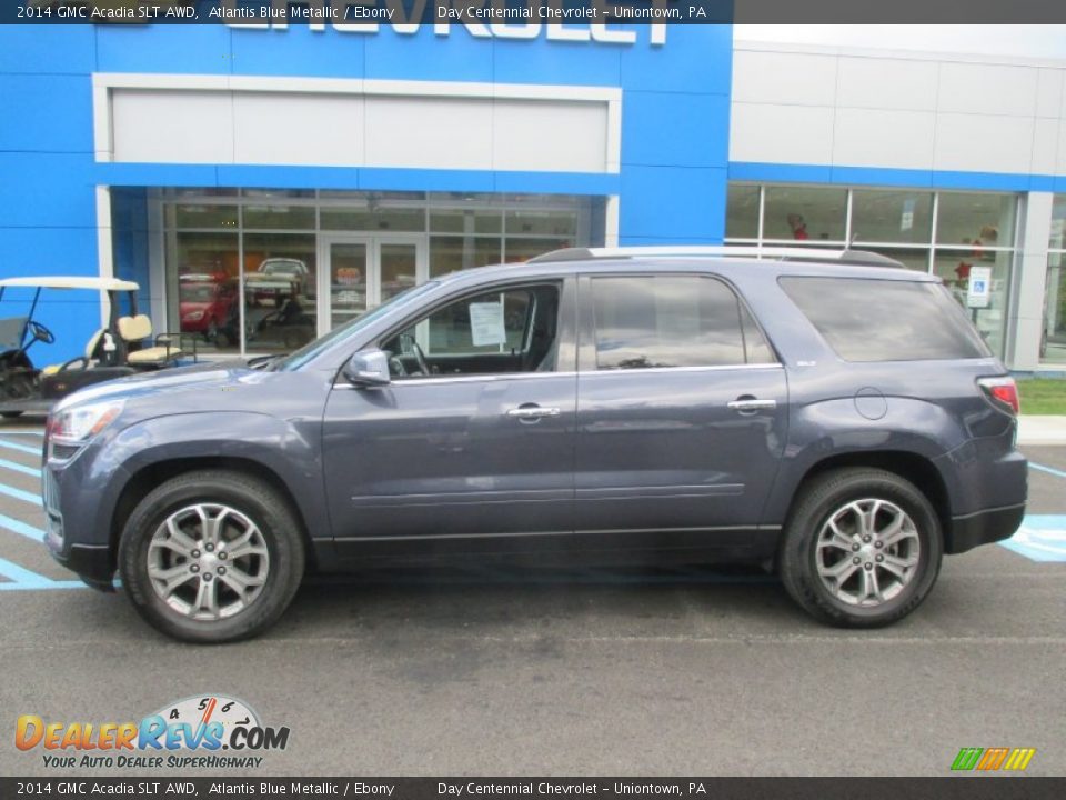2014 GMC Acadia SLT AWD Atlantis Blue Metallic / Ebony Photo #2