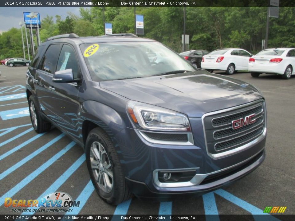 2014 GMC Acadia SLT AWD Atlantis Blue Metallic / Ebony Photo #15