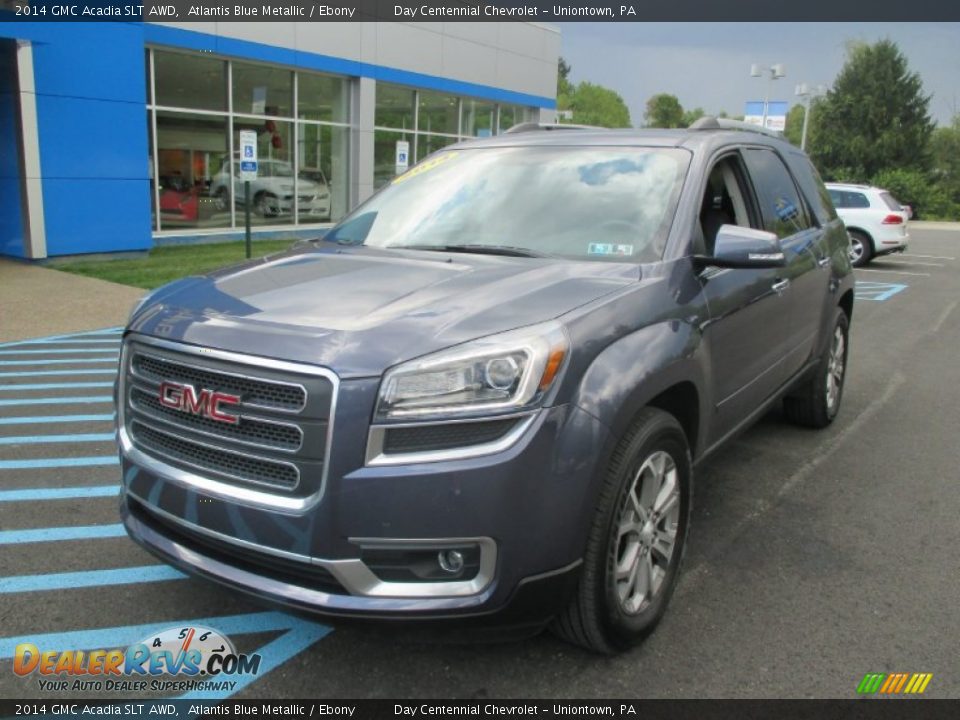 2014 GMC Acadia SLT AWD Atlantis Blue Metallic / Ebony Photo #17