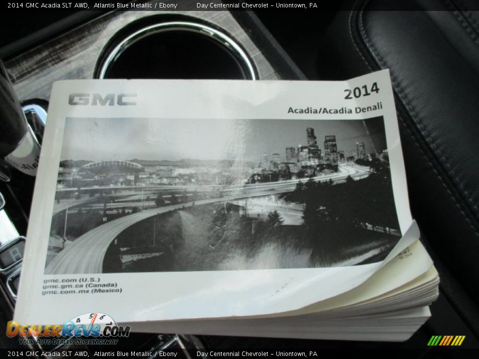 2014 GMC Acadia SLT AWD Atlantis Blue Metallic / Ebony Photo #28