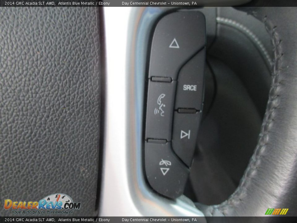 2014 GMC Acadia SLT AWD Atlantis Blue Metallic / Ebony Photo #31